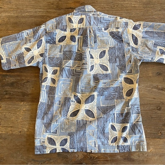 Hawaiian Shirt Vintage Go Barefoot Beach Vacation  Tribal Reverse Print Summer - Picture 6 of 13